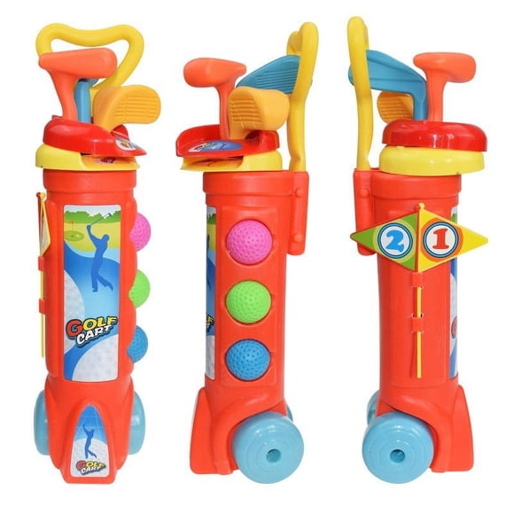 UsRHHA Miniature Golf Club Set for Parents Kids, Outdoor Leisure Sports Toyswith Mesh Bag, Child-Sized Golf Clubs with Balls Tees