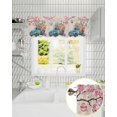 thumbnail image 4 of Easter Valances for Windows Truck Easter Eggs Kitchen Curtain Valances Butterfly Flower Pink Cherry Blossom Window Treatment Short Topper Curtains for Easter Day and Spring, 54x18 Inch, 4 of 5