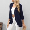 thumbnail image 3 of Cardigan à Manches 3/4 pour Femmes Cardigan à Manches 3/4 pour Femmes Mode Décontractée Confortable Cardigan Uni Haut Blouse, 3 of 9