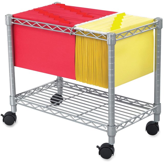 Kingfisher Lane Chariot Mobile pour Dossiers en Fil Métallique, Gris