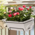 thumbnail image 4 of 4PCS Window Box Planter with Drainage Holes & Matching Saucers,17 Inch Plastic Rectangular Flower Pot for Vegetables Herbs Flower for Indoor Outdoor Garden Decor Patio Balcony Windowsill Deck Railing, 4 of 5