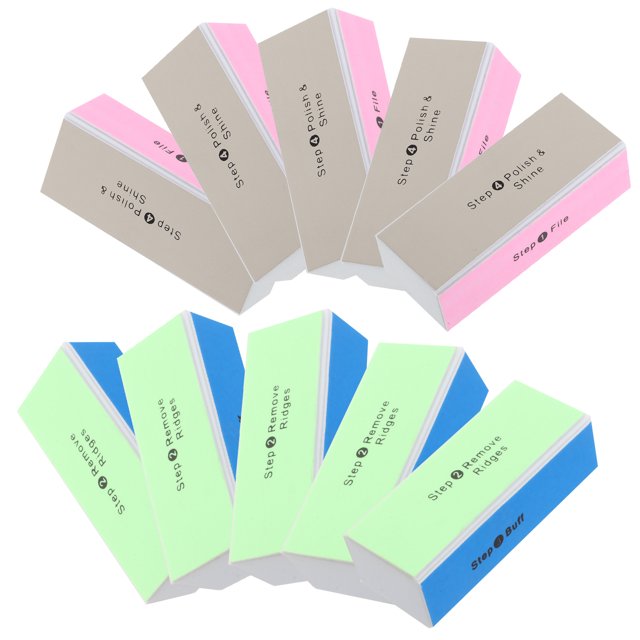 Raindrops 10Pcs Nail Buffer Blocks Professional Four Sided Nail File and Polisher for Home Use