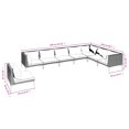 thumbnail image 4 of vidaXL 8 Piece Garden Lounge Set with Cushions Poly Rattan Dark Grey, 4 of 4