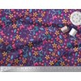 thumbnail image 1 of Soimoi Purple Silk Fabric Flower & Butterfly Print Fabric by Yard 42 Inch Wide, 1 of 1