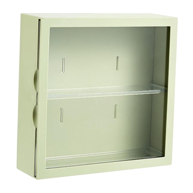 2 Layer Wall Mounted Display Box Countertop Cabinet Storage Box with Door