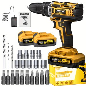 DGB Cordless Power Drill Driver, Handheld Electric Screwdriver Drill, Multi-Purpose Tool for Drilling, Fastening, and Home Improvement