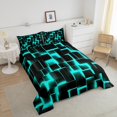 thumbnail image 4 of Erosebridal Gradient Checkered Bedding Sets Full with Comforter,Buffalo Stereoscopic Duvet Insert,Geometry Decor,Reversible,3pcs, 4 of 7