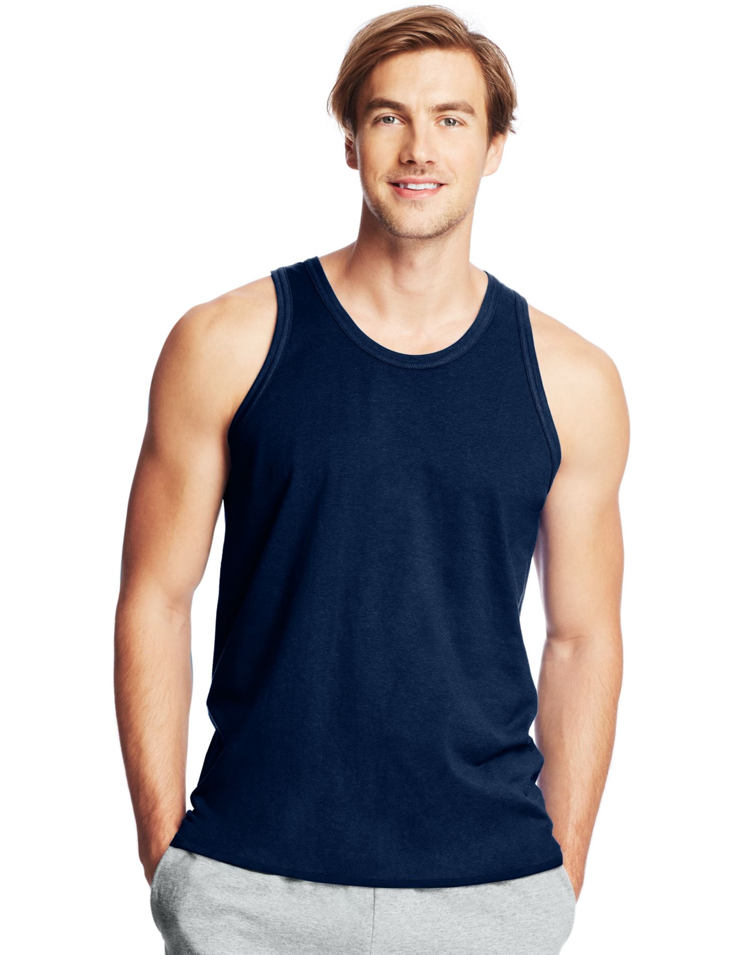 Hanes X-Temp Men`s Performance Tank, S, Navy