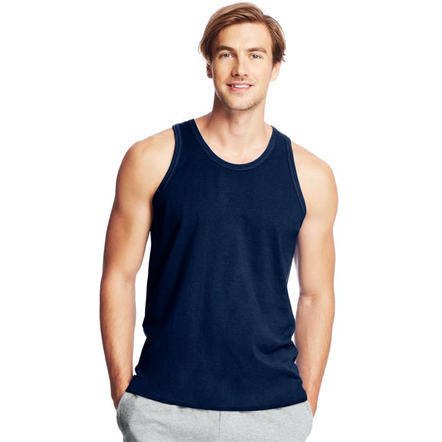 Hanes X-Temp Men`s Performance Tank, L, Navy