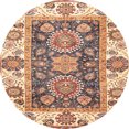 thumbnail image 1 of Ahgly Company Indoor Round Abstract Yellow Oriental Area Rugs, 4' Round, 1 of 6