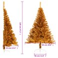 thumbnail image 4 of vidaXL Artificial Half Christmas Tree with Stand Gold 120 cm PET, 4 of 5