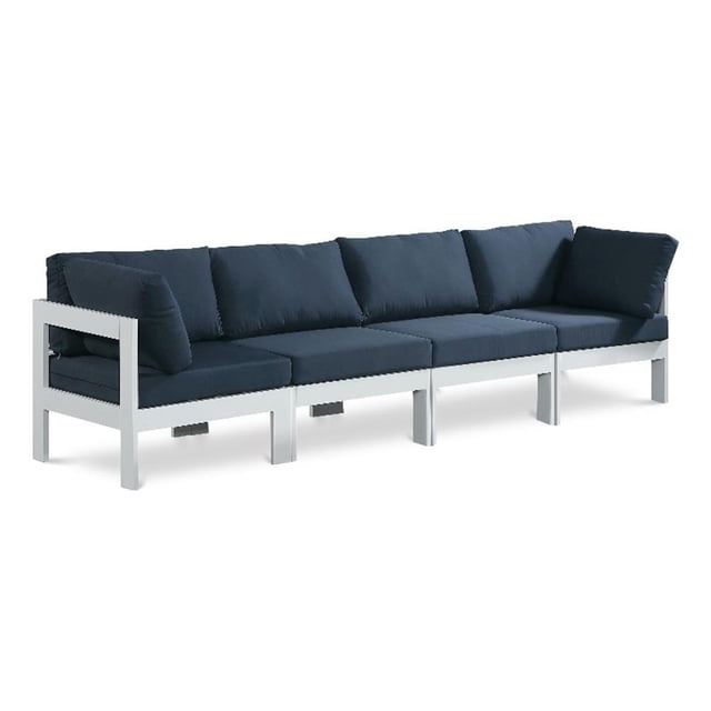 Meridian Furniture Nizuc Bleu Marine Canapé Modulaire d'Extérieur pour Patio