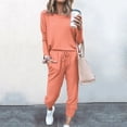 thumbnail image 2 of Yuyuzo Womens Casual Solid Color Set Sweatsuit Pullover Jogger Pants Two Piece Outfit Tracksuits, 2 of 6