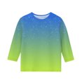 thumbnail image 4 of Posijego Garçons Filles T-Shirt à Manches 3/4 Imprimé Col Rond T-Shirts d'Été Hauts Décontractés pour Enfants, 4 of 4