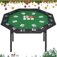 thumbnail image 1 of Avawing Pliable, Octogone 8 Joueurs Texas Hold'em Table de Poker, Vert, 1 of 7