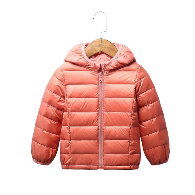 AAMILIFE Girls Winter Jacket Light Down Coat Hooded Outerwear Children Clothing 2-8 Years