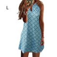thumbnail image 5 of Hi,Fancy Robe Courte Décontractée Imprimée Sans Manches Esthétique Élégante Mignonne Robe de Plage Vacances Club Vêtements d'Été Bleu Clair L, 5 of 5
