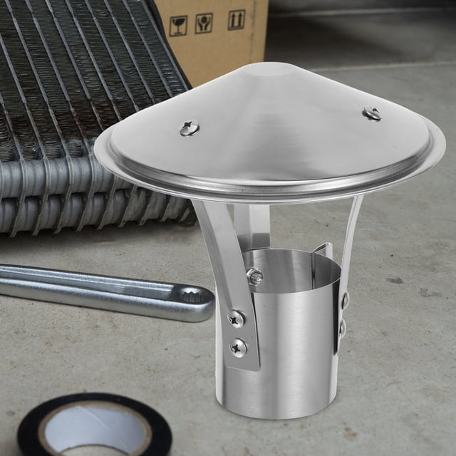 NUOLUX Traditional Stove Pipe Cap Stainless Steel Chimney Rain Cover with Umbrella Shape Design