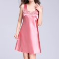 thumbnail image 4 of B91xZ Chemise de Nuit en Coton pour Femmes, Robe de Nuit Complète, Robe de Détente, Rouge Melon D\'eau, 4 of 5