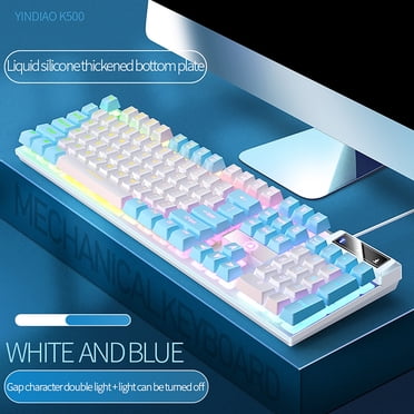 Aqestyerly Gaming Keyboard USB Wired Floating Mechanical Feel Slim LED Backlit Ergonomic Keyboard for Desktop Computer Laptop HWRETIE