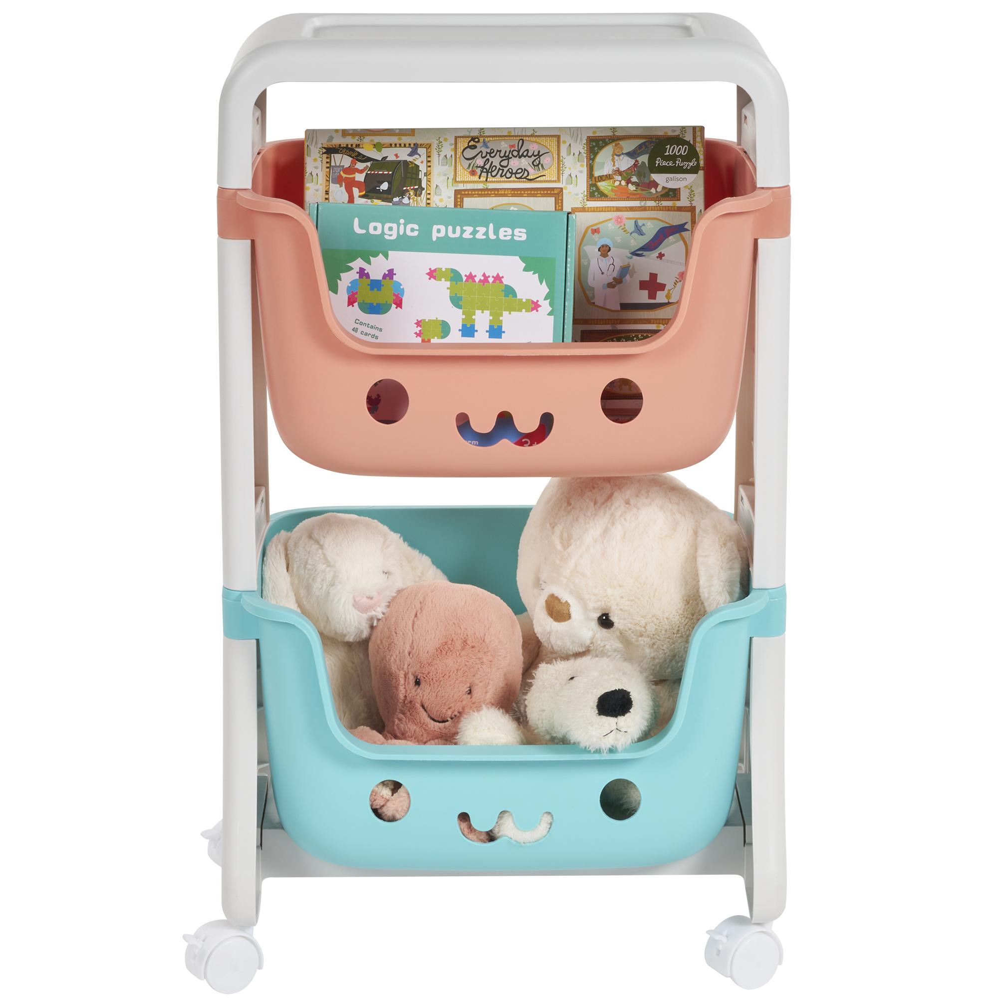 neatfreak! kids Chariot de rangement roulant à 2 niveaux, plastique