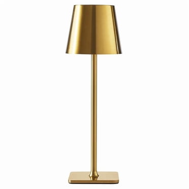 Mainstays 2-Pack Indoor/Outdoor Rechargeable 13" Table Lamp, Gold
