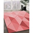 thumbnail image 3 of Ahgly Tapis d'Intérieur Lavable en Machine Carré Transitionnel Rose Pastel, 7 Pieds Carré, 3 of 7