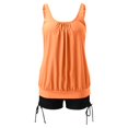 thumbnail image 4 of Women Swimsuits Solid Color Stylish Ruffle Tankini Tops with Boyshorts Orange Bathing Suits for Women XXL, 4 of 6