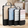 thumbnail image 3 of Packing Cubes for Travel 4-Piece Travel Compression Package Cube Set Space Saving Luggage Manager Mesh Bag Easy Travel Packagingcompression Packing Cubes, 3 of 6