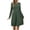 Green, variant on Wdfiry Women's Fall Dress Solid Color Round Neck Long Sleeve Dress Casual Ribbed Tunic Mini Dresses