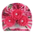 thumbnail image 1 of MIASHUI Turban Extensible pour Tout-Petit Bonnet Bébé Garçon Fille à Imprimé Floral Bandeau, Rose Vif, Taille Unique, 1 of 1