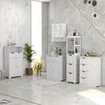 thumbnail image 2 of kleankin Armoire de Rangement de Salle de Bain avec 4 Tiroirs et Tablette Réglable Blanc, 2 of 10