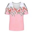 thumbnail image 4 of Soki Women's Off Shoulder Tee Clearance Blouses Short Sleeved V-Neck Fashionable Tops, 4 of 6