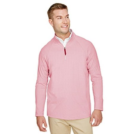 Men's CrownLux Performance ClubhouseMicro-Stripe Fermeture à Glissière 1/4 - Rouge - 2TG