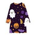 thumbnail image 4 of Tutus Robe pour Filles 10-12 Robe à Manches Longues à Col Rond 4-14 Ans Robe Princesse Imprimée d'Halloween pour Enfants et Filles Robe à Manches Longues à Col Rond Multicolore 170, 4 of 4