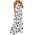 thumbnail image 1 of Leutsin Robe Maxi Grande Taille pour Femmes à Imprimé Tropical, Dos Nu à Col Licou, Aguichant, Sans Manches, de Plage, Grande Taille, 1 of 3