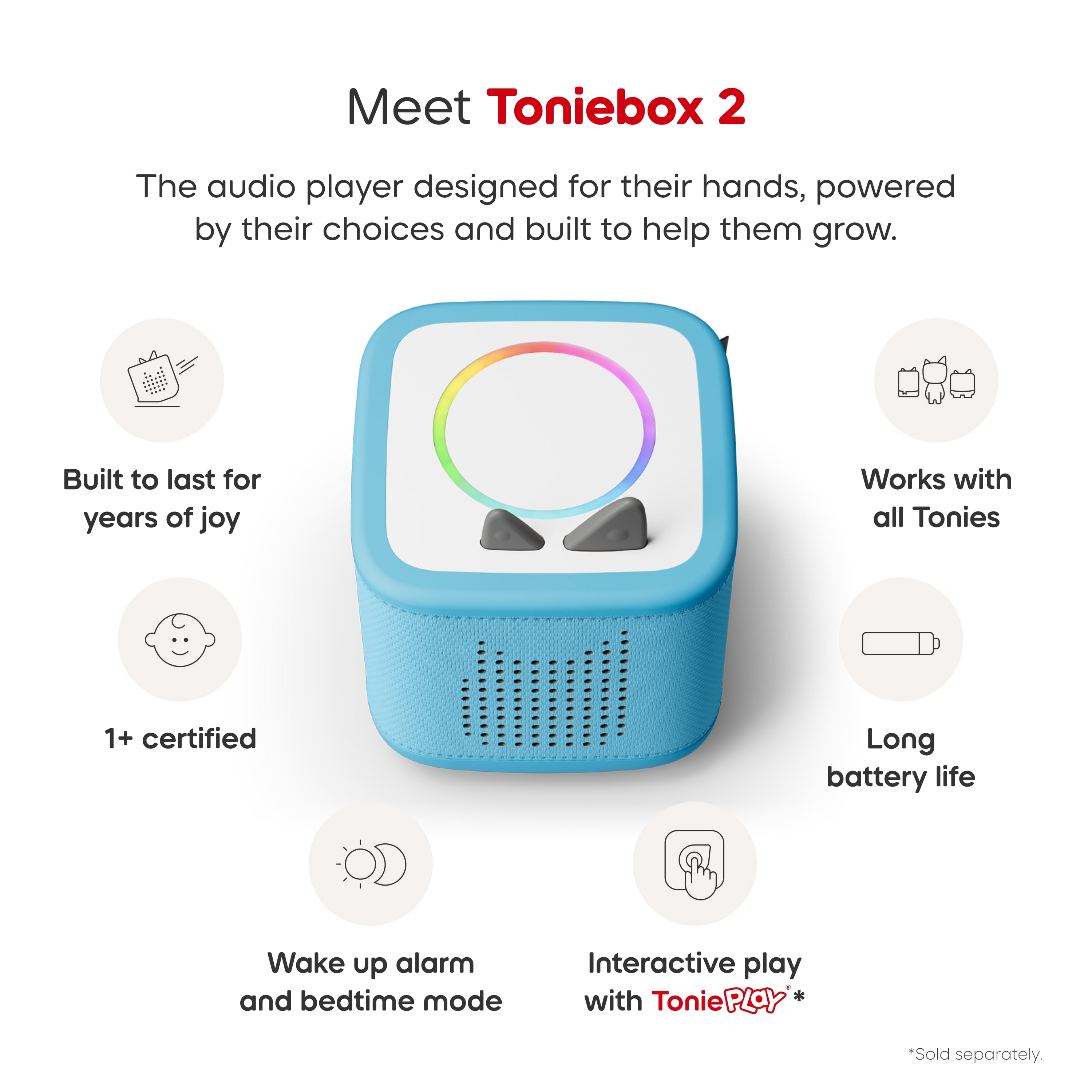 tonies – Mon premier coffret La Reine des neiges de Disney pour la Toniebox 2 – Bleu ciel (bilingue anglais et français)