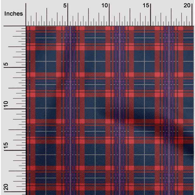 oneOone Cotton Poplin Fabric Tartan Check Printed Craft Fabric BTY 56 Inch Wide