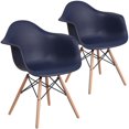 thumbnail image 1 of 2 Pk. Alonza Series Navy Plastic Chair with Wooden Legs, 1 of 9