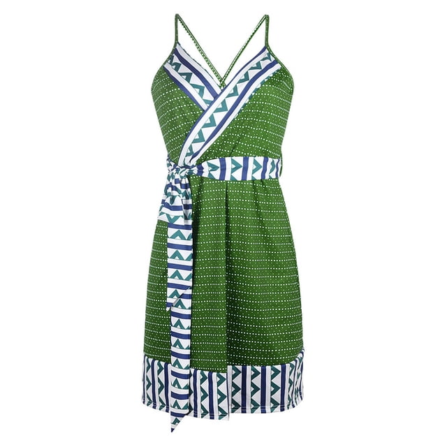 XZNGL Robe d'Été à Épaules Dénudées Femmes Mode d'Été Imprimé Sans Manches Bretelles Vêtement Robe Longue Robe d'Été pour Femmes Vêtements d'Été pour Femmes Tendance Robe d'Été à Épaules Dénudées