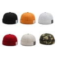 thumbnail image 3 of Youkk Casquette de Marin à Imprimé 3 Rayures, Style INS, Chaude, Style Docker, Élégante, Sans Bord, Chapeau Rond, Bonnet pour Beige, 3 of 6