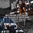 thumbnail image 3 of Eonfit E3 Smith Machine with 3D Rotating Arm for Home Gym Equipment, Multi-Function Power Cage Squat Rack with Cable Crossover LAT Pulldown Pulley System All in One (E3 RED PRO), 3 of 13