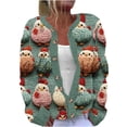 thumbnail image 2 of Jsaierl Womens Christmas Cardigan Sweaters Plus Size Dressy Long Sleeve Cute Printed Open Front Button Knit Outwear, 2 of 3