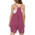 thumbnail image 4 of Plebaso Girls Summer Sleeveless Casual Solid Color Romper Spaghetti Strap Shorts Jumpsuit With Pockets, 4 of 5