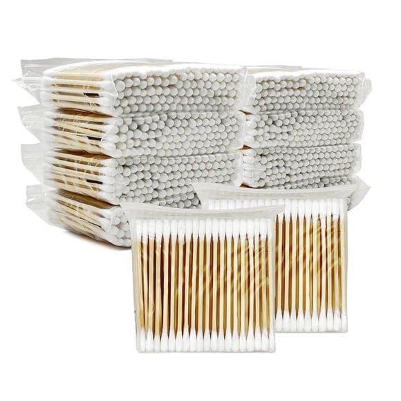 HCBY Écouvillons Hypoallergéniques, Matériau en Coton Doux Stérile, Manche en Bois Poli Anti-Bavures, Bâtons en Coton Polyvalents pour le Voyage et les Soins des Animaux