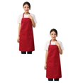 thumbnail image 1 of Oleegame 2PC Pretty Apron Women Restaurant Home Kitchen BBQ Working Cooking Apron Red, 1 of 1