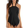 thumbnail image 1 of Maillots de Bain une Pièce pour Femmes, Licou, Contrôle du Ventre, Maillot de Bain avec Ourlet de Couverture, Monokini, 1 of 7