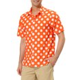 thumbnail image 4 of INSPIRE CHIC Men's Summer Polka Dots Shirt Button Down Short Sleeves Pattern Shirts M Orange, 4 of 7
