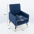 thumbnail image 3 of Costway Fauteuil d'Appoint en Tissu de Lin Fauteuil Moderne une Place avec Pieds en Métal Solides Bleu, 3 of 8