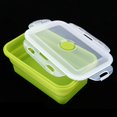 thumbnail image 3 of S SERENABLE 800ML Foldable Silicone Lunch Box Storage Jars Camping Bowl - Green 800ML Green, 3 of 9